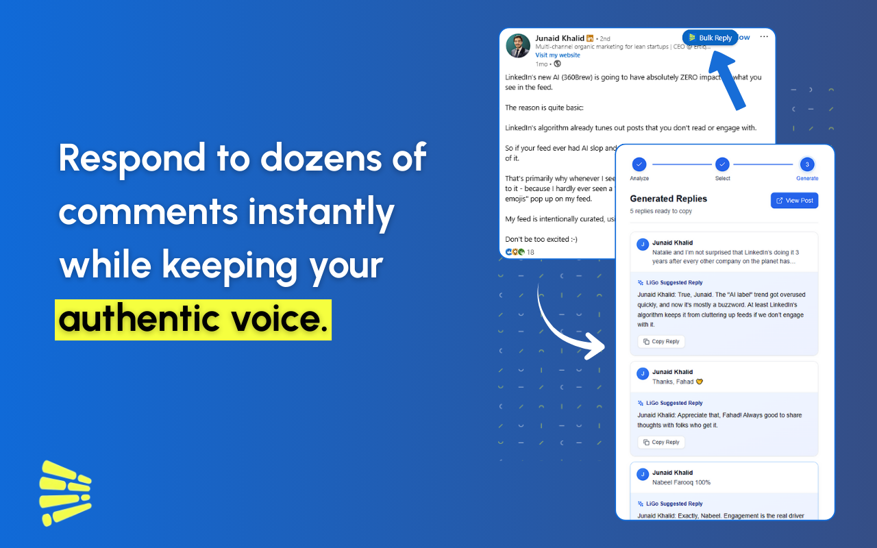 Bulk Reply to LinkedIn Comments