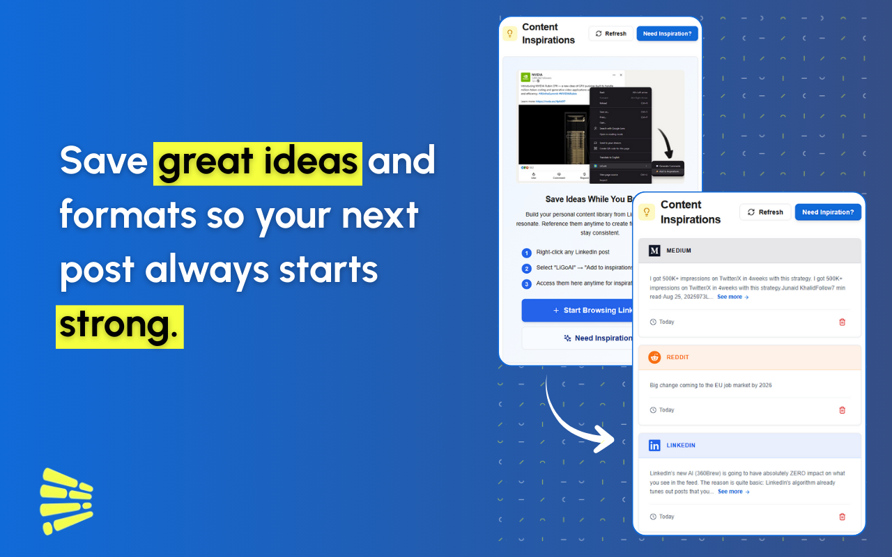 Save LinkedIn Post Inspirations